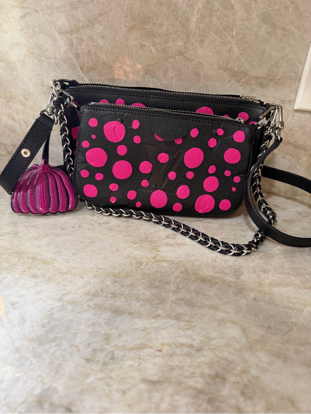 Louis Vuitton Yayoi Kussama Multi Pochette black and pink